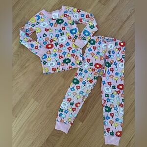 Hanna Andersson Multicolor pink Floral Kids Pajama Set Sz 5 110cm